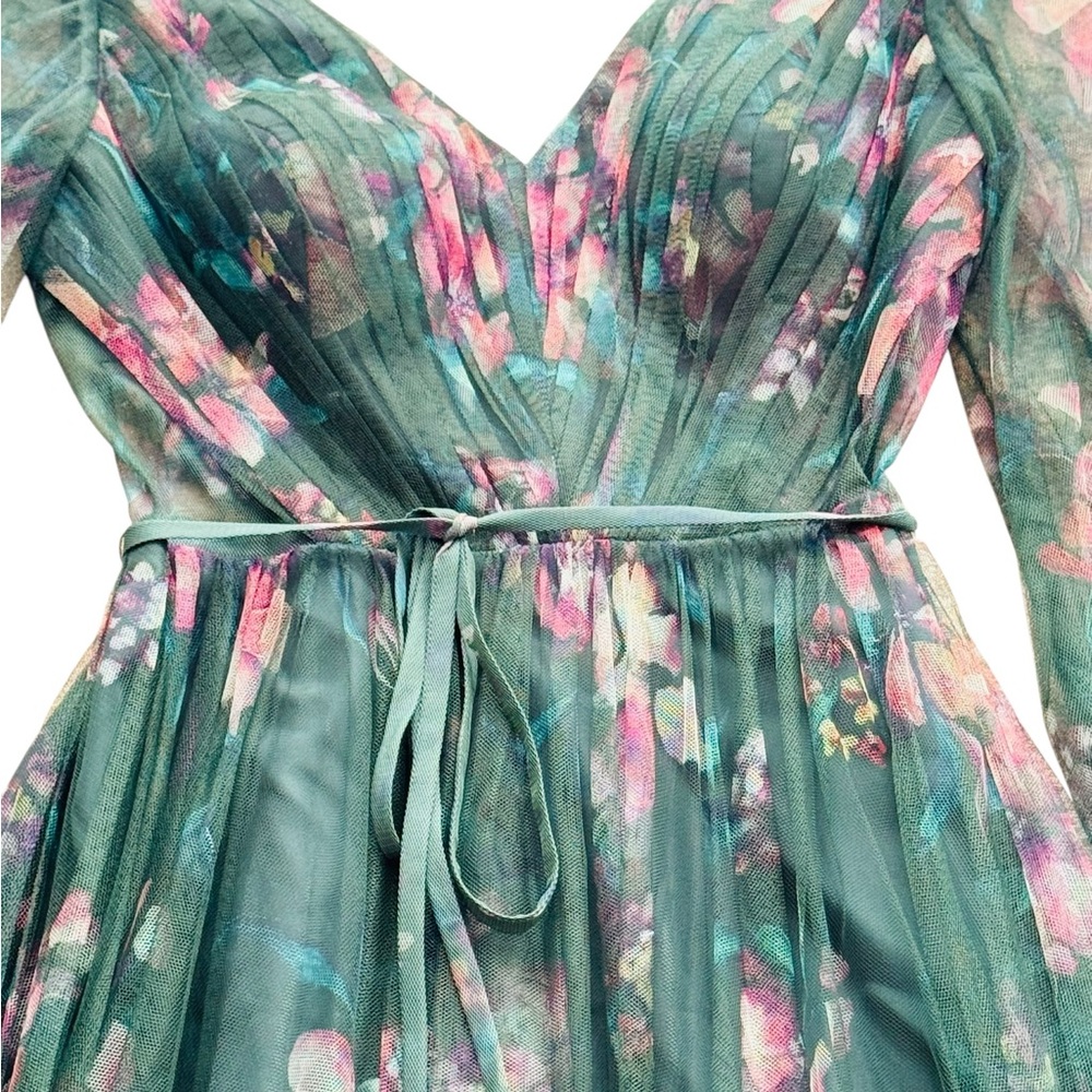 MARCHESA NOTTE BRIDESMAID***Floral Long Sleeve Maxi Dress***US 6***$485 - Picture 3 of 5